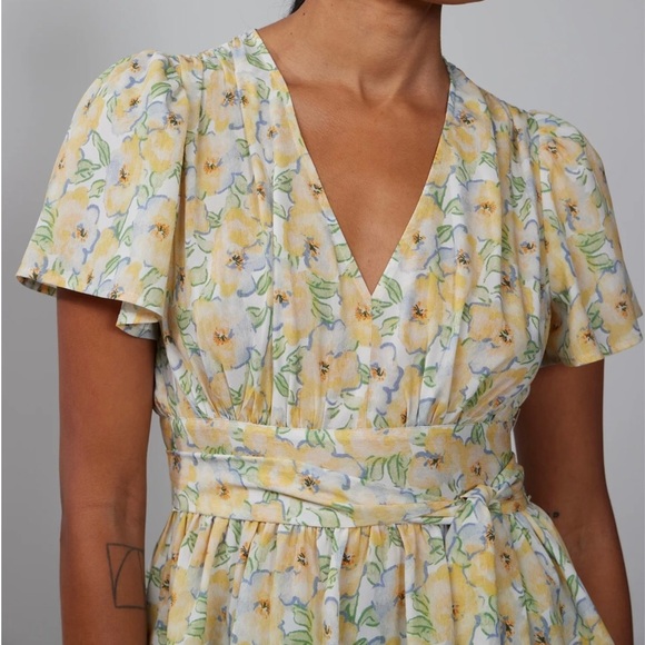 Tops - Floral Yellow and Cream Dress